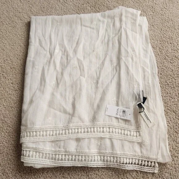 NWT Embroidered Crochet Oblong woven scarf bumblebee bee - Picture 6 of 6